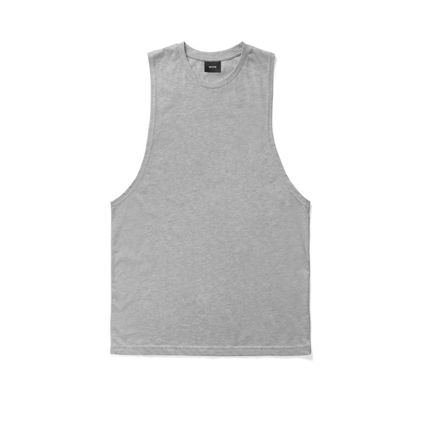 Essentials Cut Off Tank - heather grey