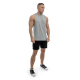 Essentials Cut Off Tank - heather grey