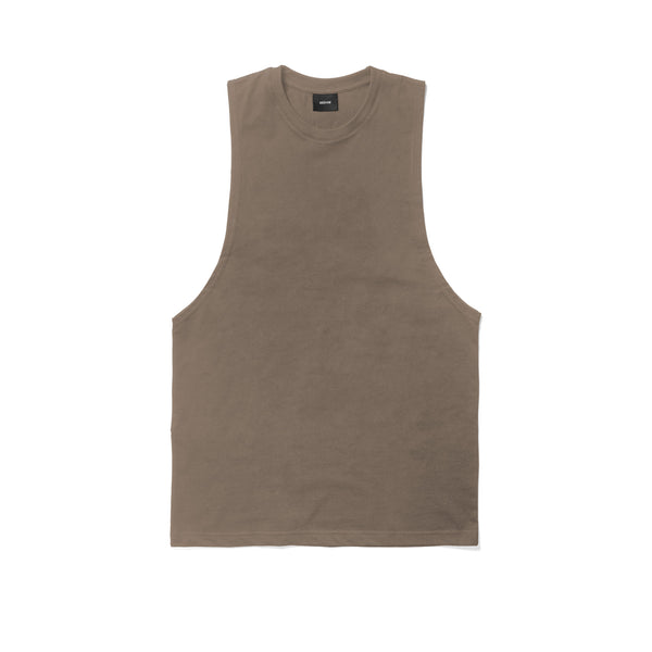 Essentials Cut Off Tank - brown