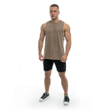 Essentials Cut Off Tank - brown