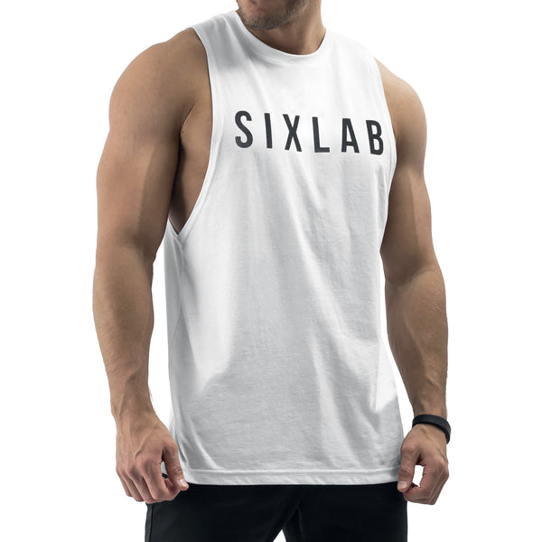 Athlete Cut Off Tank - white