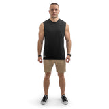 Side Split Muscle Tank - black