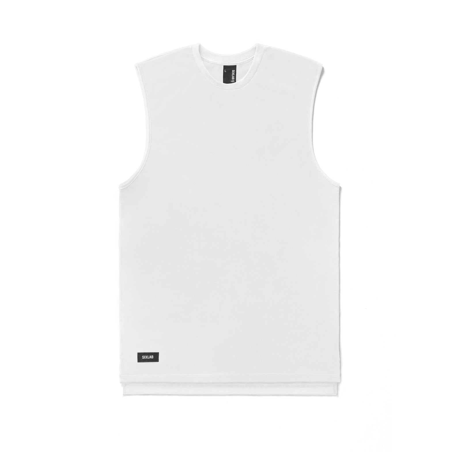 Side Split Muscle Tank - white