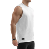 Side Split Muscle Tank - white