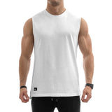 Side Split Muscle Tank - white