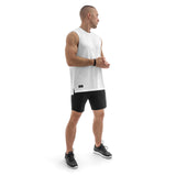Side Split Muscle Tank - white
