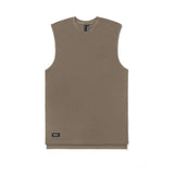Side Split Muscle Tank - brown
