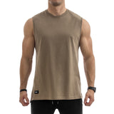 Side Split Muscle Tank - brown
