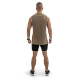 Side Split Muscle Tank - brown