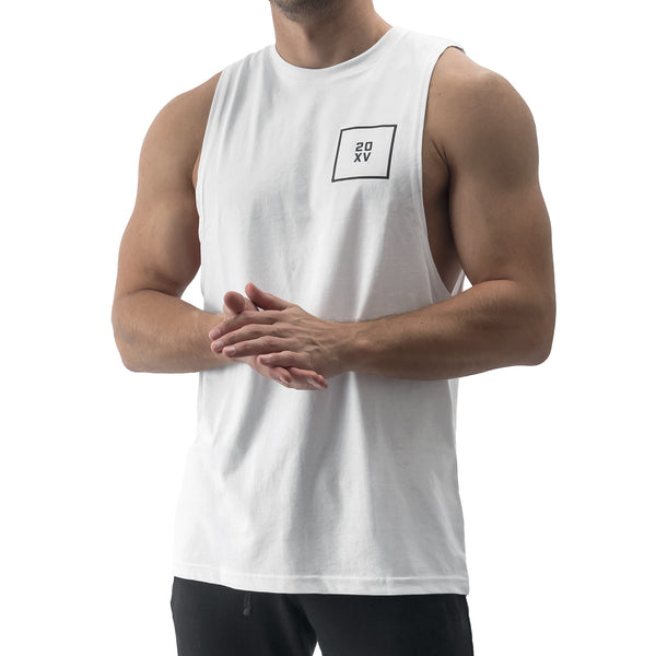 Outline Cut Off Tank - white