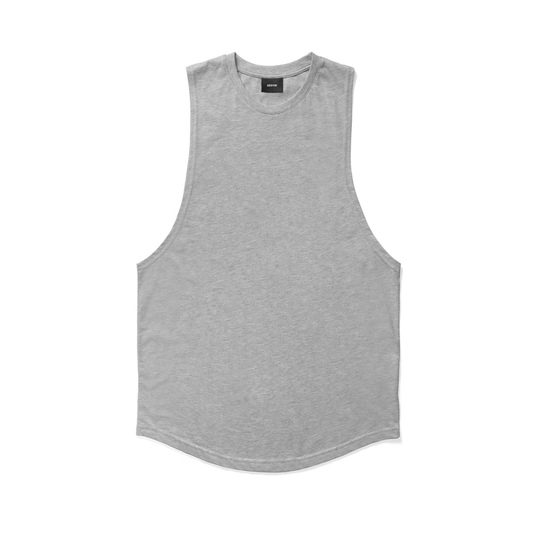 Round Cut Off Tank - heather grey