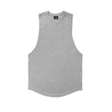Round Cut Off Tank - heather grey