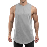 Round Cut Off Tank - heather grey