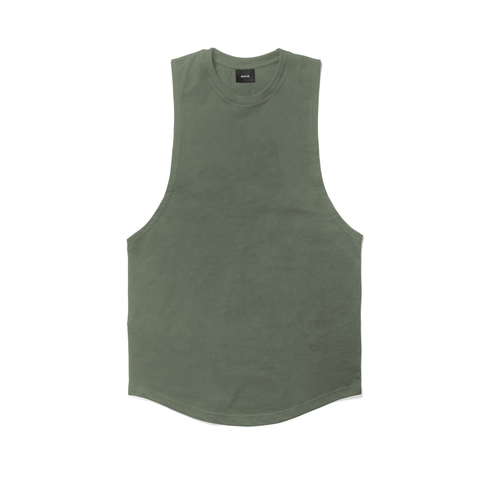 Round Cut Off Tank - olive