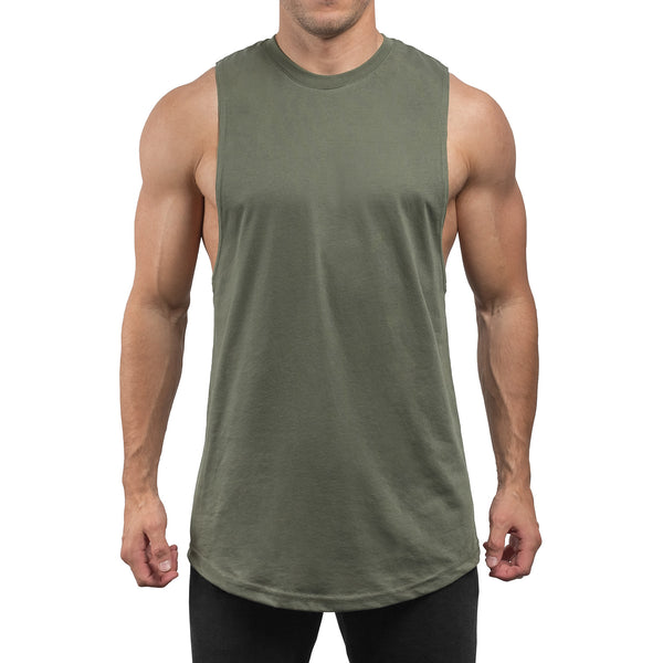 Round Cut Off Tank - olive