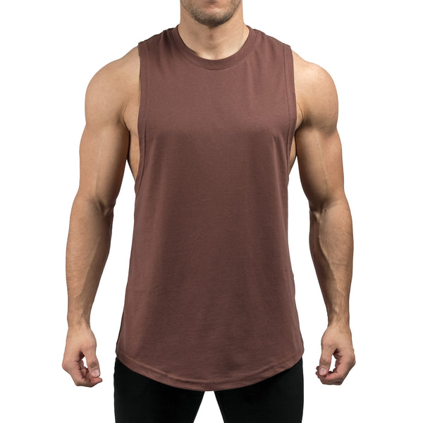 Round Cut Off Tank - maroon