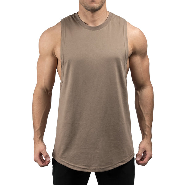 Round Cut Off Tank - brown