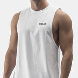 Brand Cut Off Tank - white