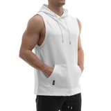 Sleeveless Hoodie - white