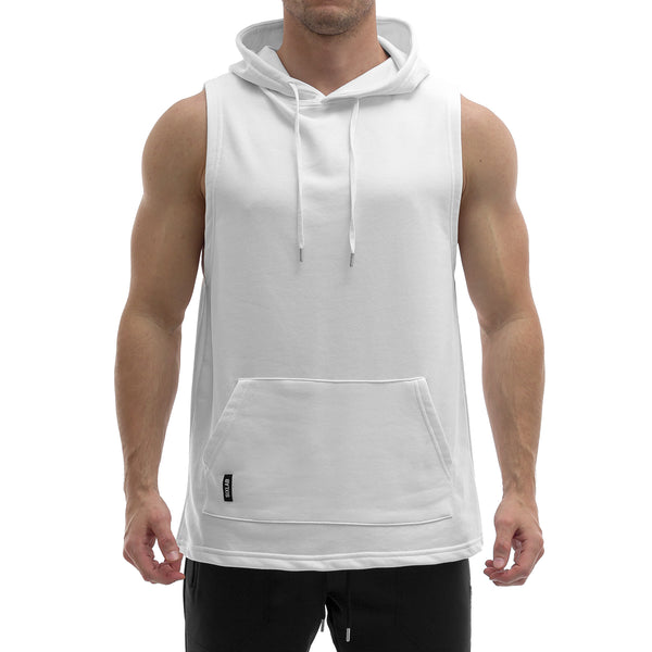 Sleeveless Hoodie - white