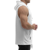 Sleeveless Hoodie - white