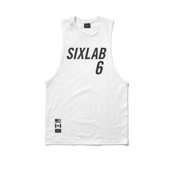 Offense Cut Off Tank - white