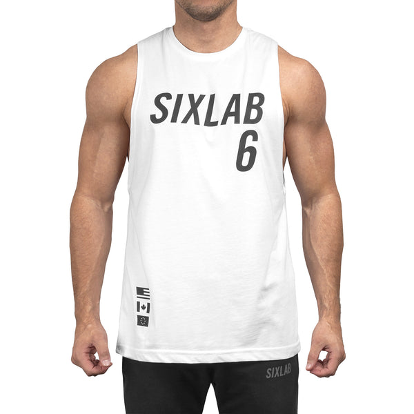 Offense Cut Off Tank - white