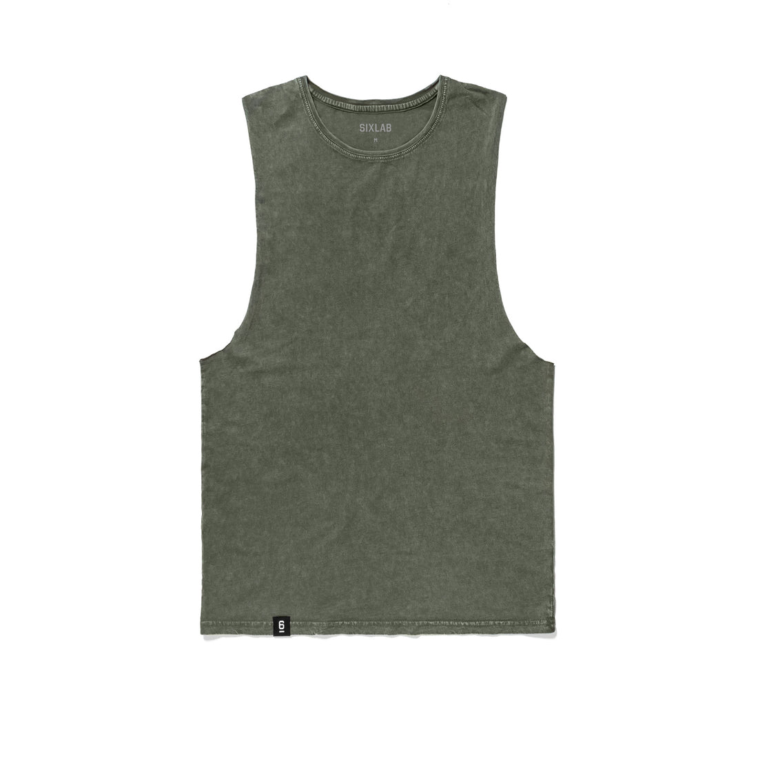 Vintage Cut Off Tank - washed olive