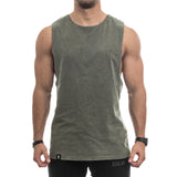 Vintage Cut Off Tank - washed olive