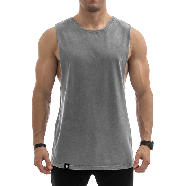 Vintage Cut Off Tank - washed grey