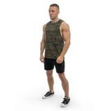 Camo Cut Off Tank - khaki camo