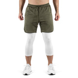 2-in-1 Set Long - olive/white