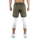 2-in-1 Set Long - olive/white