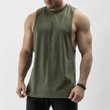 Essentials Cut Off Tank - olive
