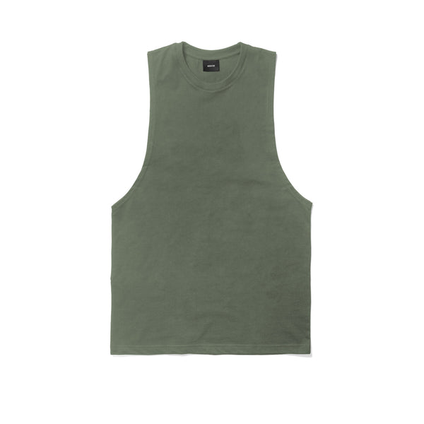 Essentials Cut Off Tank - olive