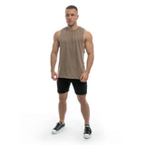 Essentials Cut Off Tank - brown