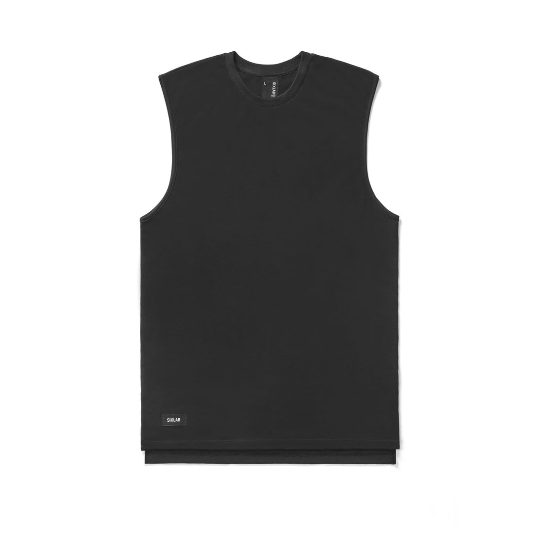 Side Split Muscle Tank - black