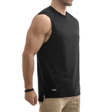 Side Split Muscle Tank - black