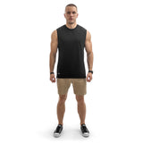 Side Split Muscle Tank - black