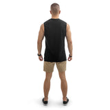 Side Split Muscle Tank - black