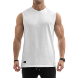 Side Split Muscle Tank - white