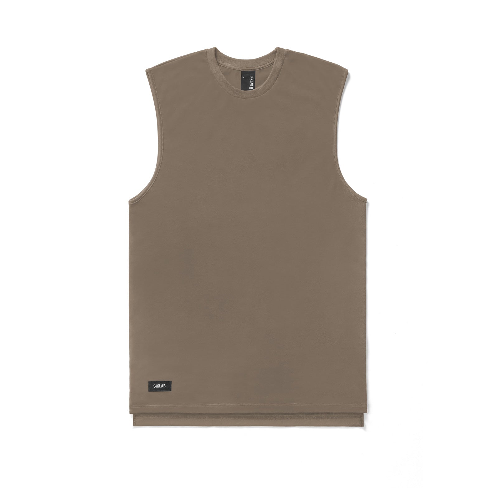 Side Split Muscle Tank - brown
