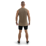 Side Split Muscle Tank - brown