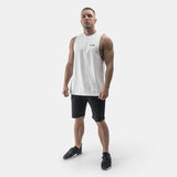 Brand Cut Off Tank - white