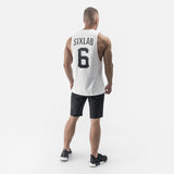 Brand Cut Off Tank - white