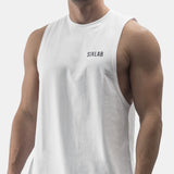 Brand Cut Off Tank - white