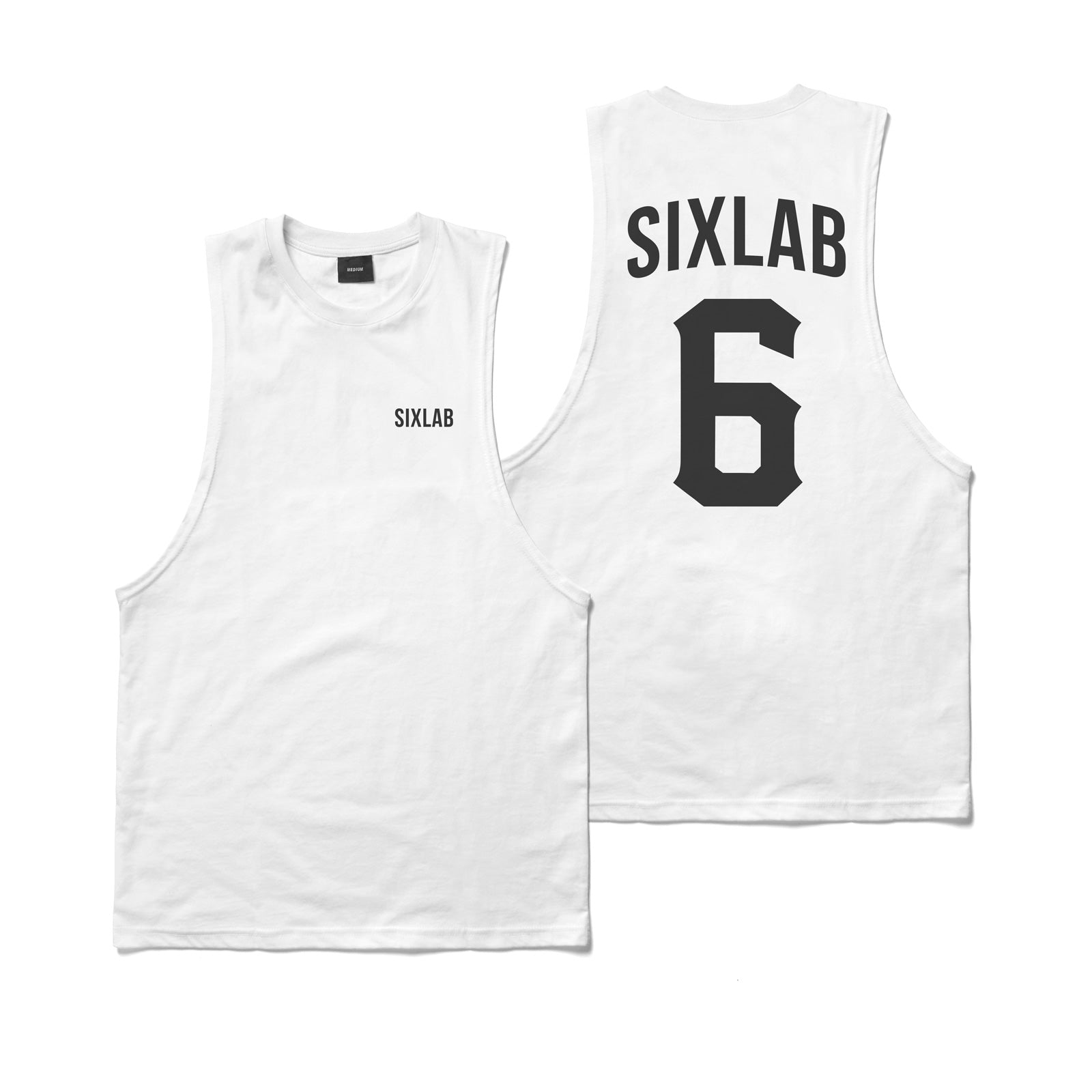 Brand Cut Off Tank - white