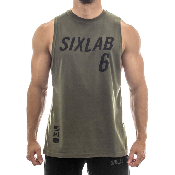 Offense Cut Off Tank - olive
