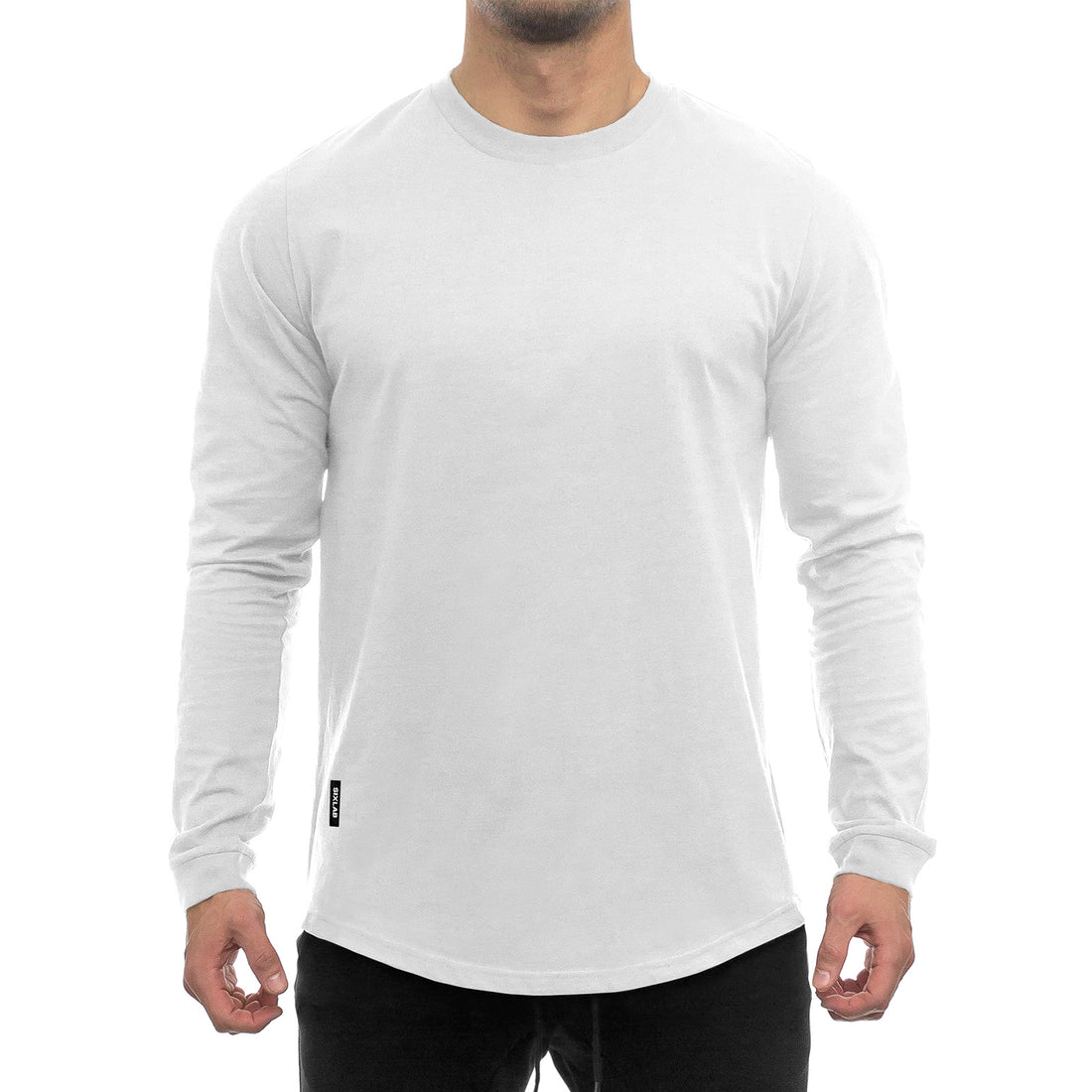 Round Longsleeve - white