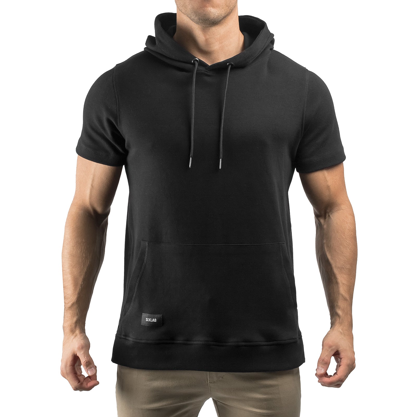 Short Sleeve Hoodie - black